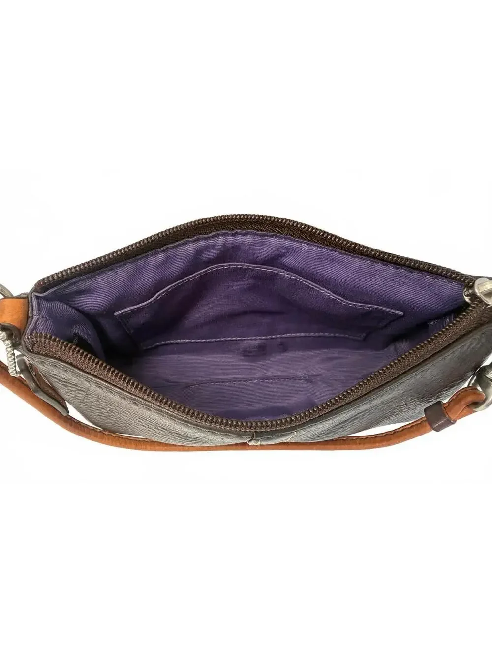 Coach | Pebbled Leather Wristlet Pouch | Brown & Tan Stitching | OS